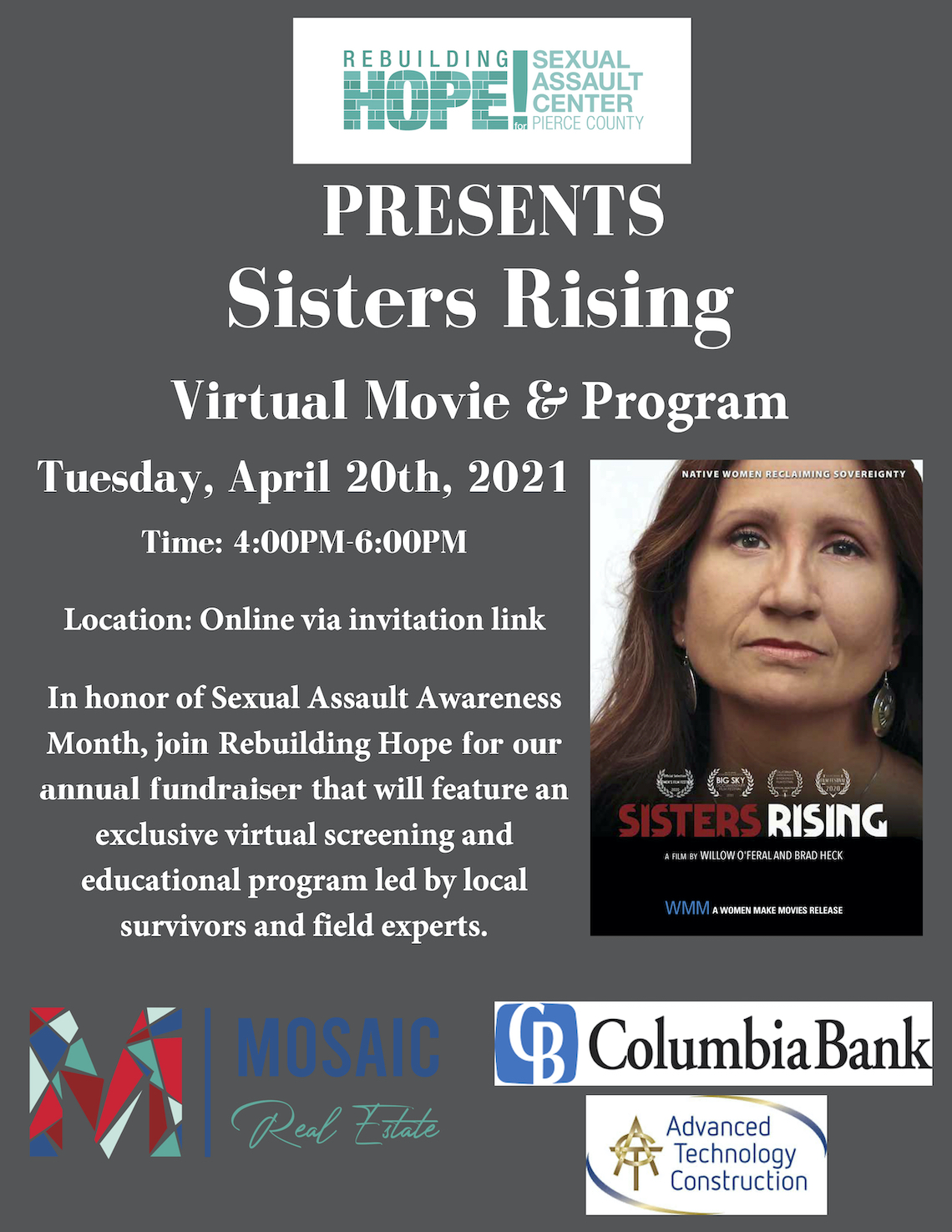 Rebuilding Hope's Annual Fundraiser: Sisters Rising Virtual Movie ...